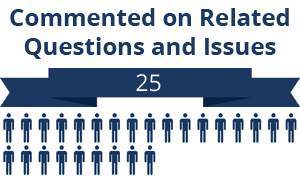 25 citizens commented on related questions or issues